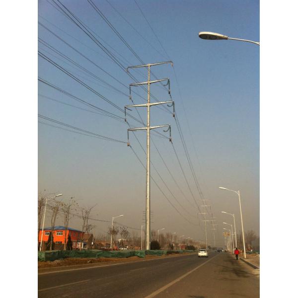 Electric Overhead Transmission Line Pole Double Circuits 110KV In Dodecagonal
