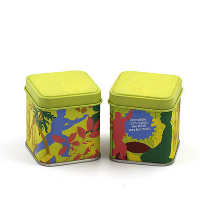 Stackable Mini Square Tin Box Rectangular Metal Containers For Pepper Spice