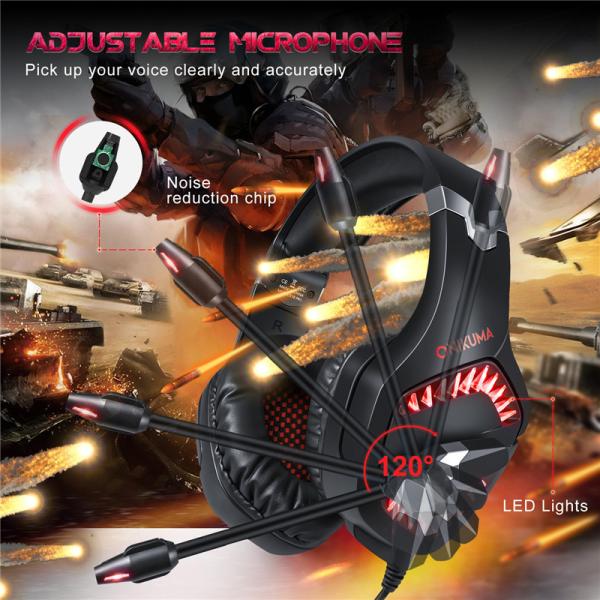 LED Light 2.2m 2.2kohm 100mA PC 3.5 mm Gaming Headset