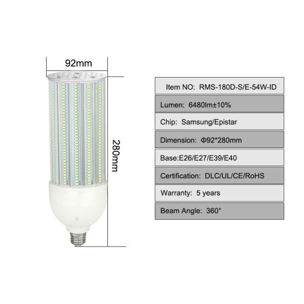 E27 180 Degree Led Corn Light , Waterproof E40 Led Street Bulb IP65