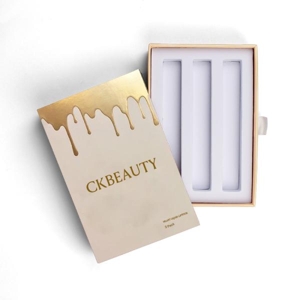 Custom Printed Sliding Drawer Lip Gloss Packaging Box With Foam Insert