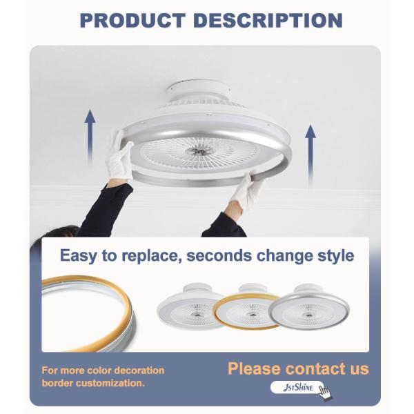 10- 1stshine LED Ceiling Fan with Removable Decorative Ring and Dimmable Lighting