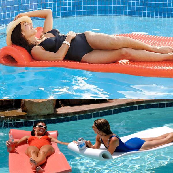 Customizable Floating Pool Mattress With Headrest Recliner Swimming Raft