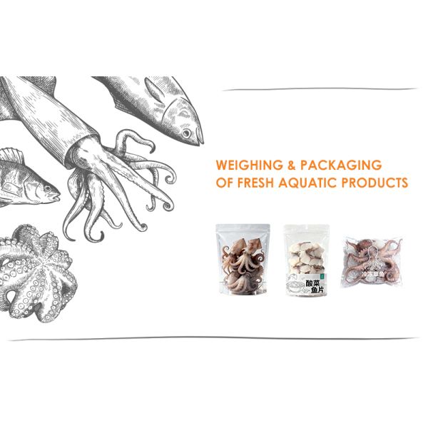 7-Head Linear Flipping Combination Weigher Packing Machine For Tilapia Fish Parrotfish Shell