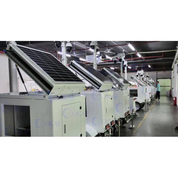 Mobile Solar CCTV Surveillance Trailer Mounted Security Camera Tower