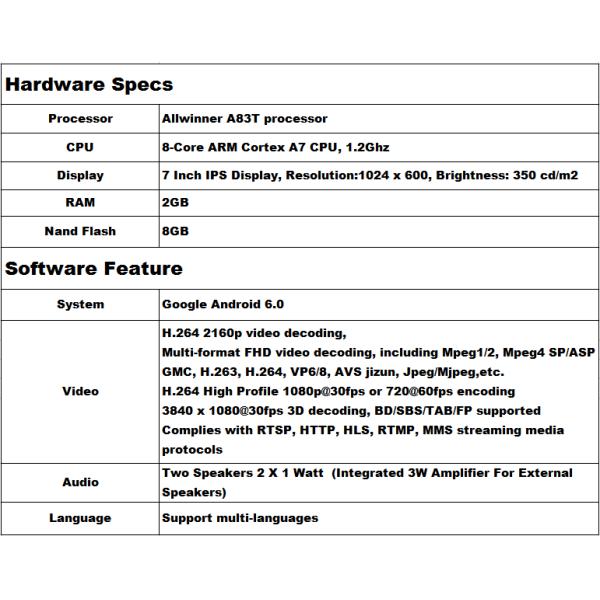 Customized 7'' Android POE USB OTG Tablet With IPS Screen Octa Core For Home Automation