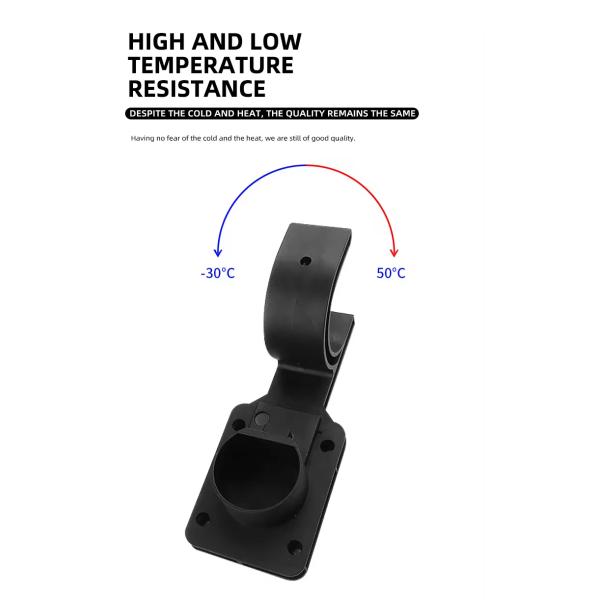 GBT Dummy Socket Wall Mounted Black J-Hook GBT Cable Holster EV Charging Cable Holder