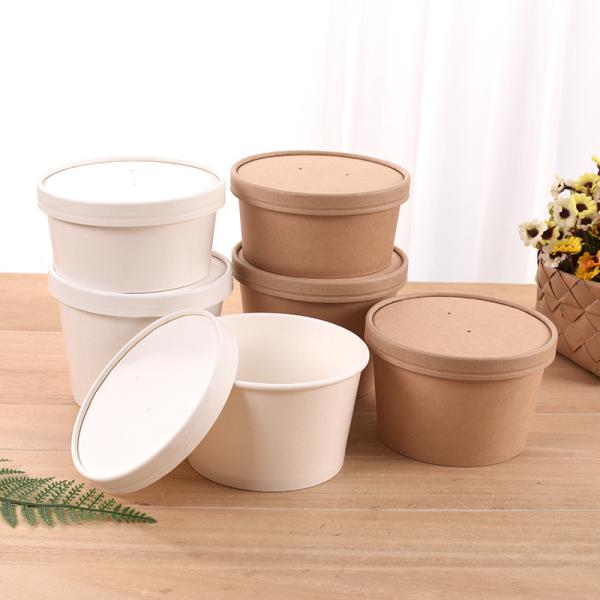 Customization Request Multi Color Biodegradable Disposable Paper Salad Bowl with Lid