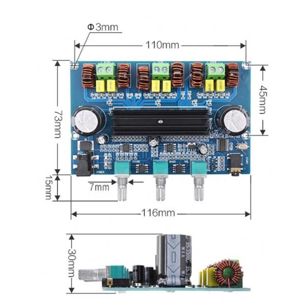 CA-3166B Digital Power Amplifier Board DC12-24V 50Wx2+100W with Bluetooth 5.0 Class D Audio Module