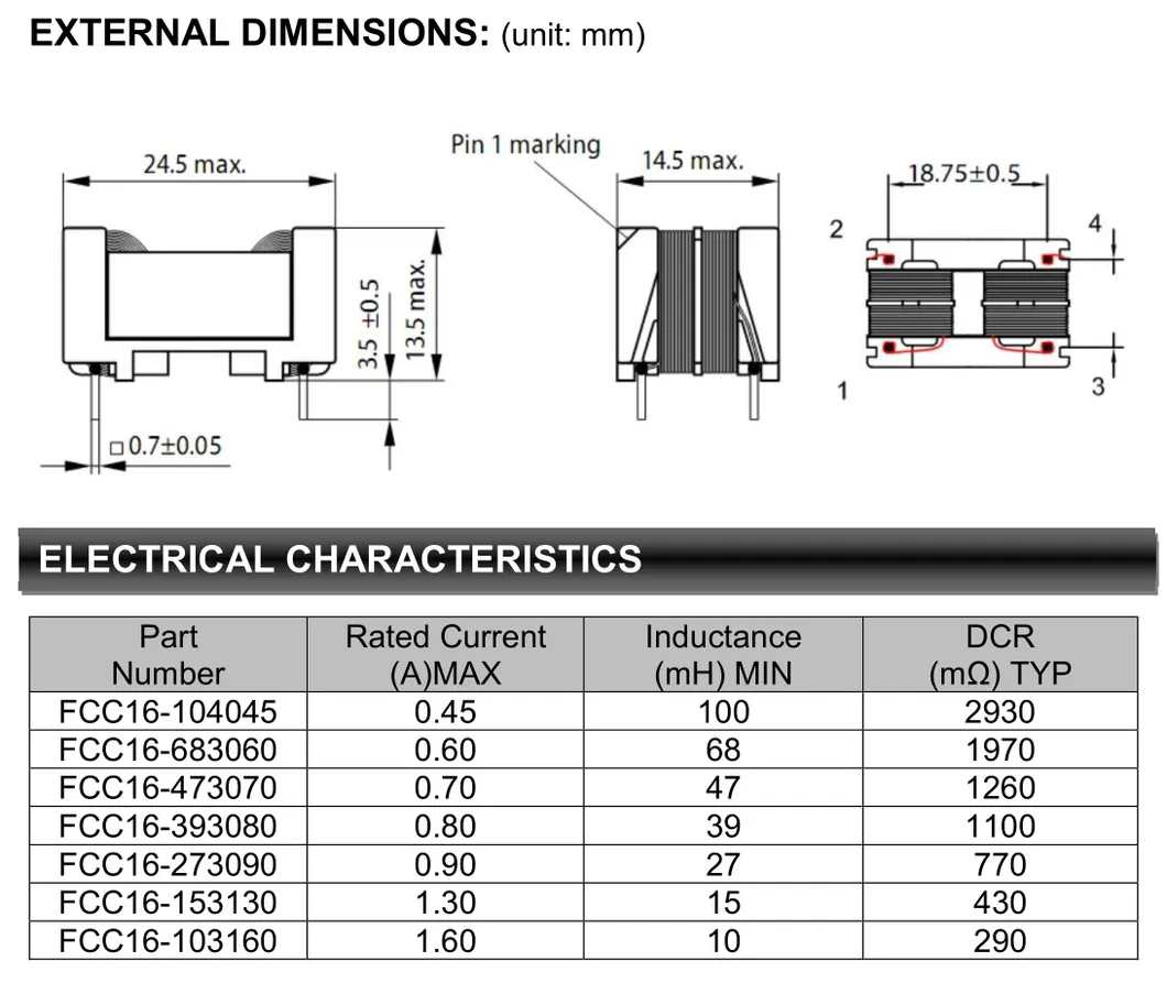 China Customized Frame Core Common Mode Choke Filter Inductors