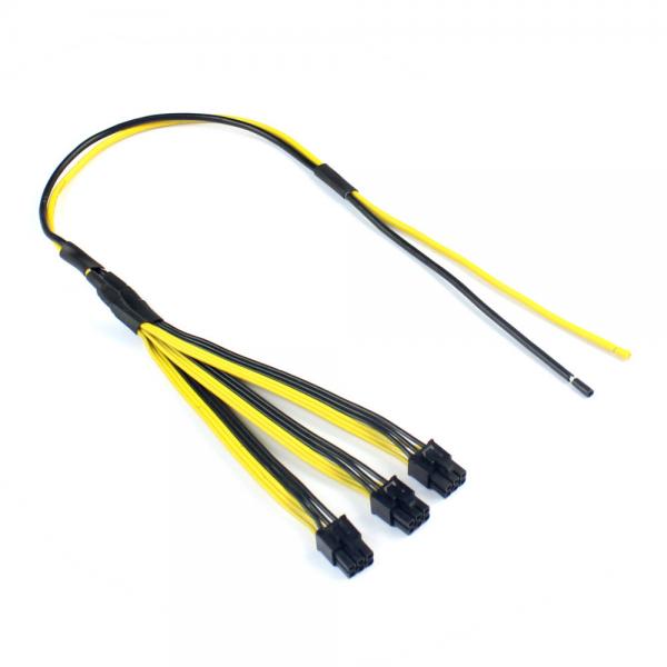 S7 S9 3 Way Extension Cord Splitter Power Cord Splitter Cable For BTC Miner PCIe PCI Express