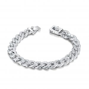 Quality Luxury charm Cuban Link Bracelets 925 Silver CZ Bracelets For Men for sale