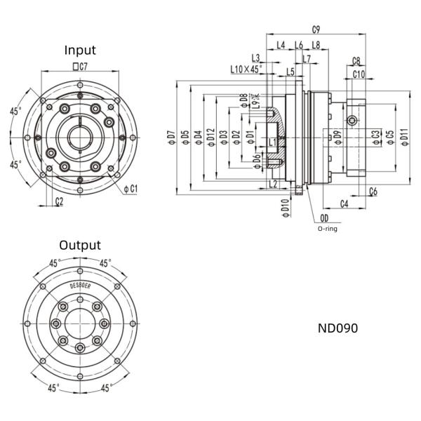 ND Series Planetary Reduction Gearbox Speed Reducer High Torque