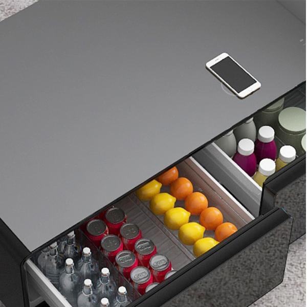 Smart Coffee Table Refrigerator with Dual-Zone Temperature and Adjustable Thermostat