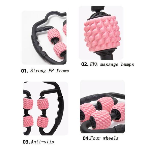 Handhold Arm U Shaped Thigh Massage Roller Ball Stick Multifunction