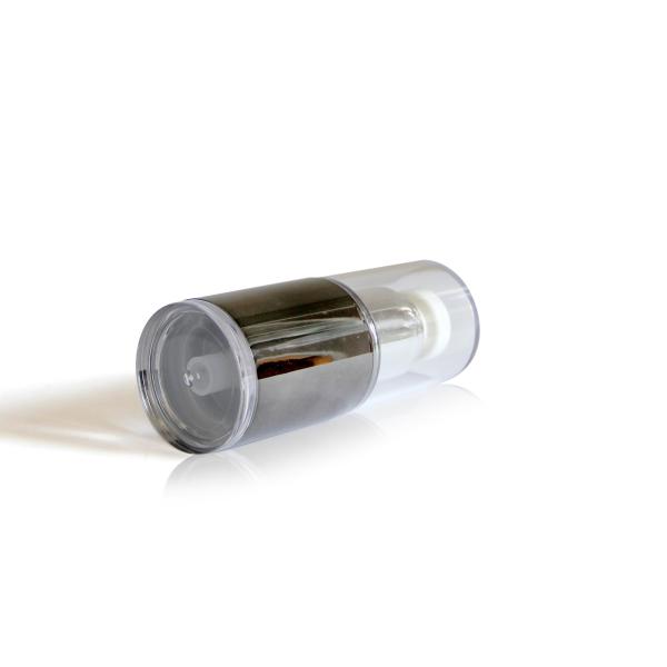 Silver Empty Foundation Bottle With Pump , Multi Capacity Airless Spray Bottle