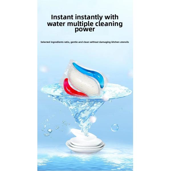 Three-In-One Multi-Effect Dishwashing Beads Gel Shape Deep Cleaning Special Detergent Dishwashers Pods