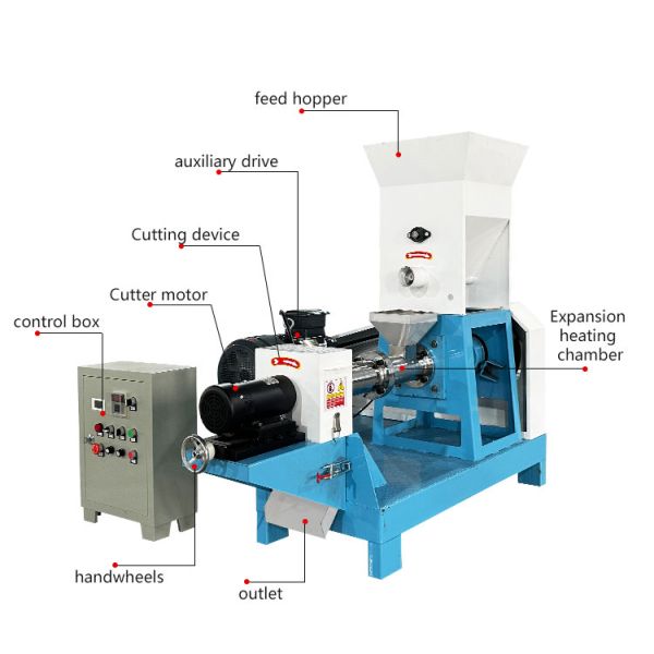 Industrial Floating Fish Feed Pellet Processing Making Machine Extruder Fish Feed Floating Machine