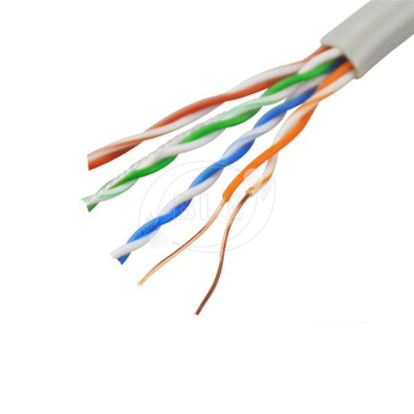 CAT5e CCA Bulk Internet Cable Wire , 500ft Gray Lan Network Cable Solid 24AWG 4 Pair