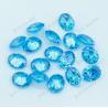 Oval shape diamond cut Aqua blue gemstone for sale