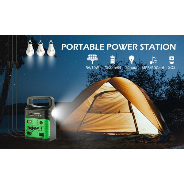 7500mAh Solar Generators Portable Power Station With Panel 10W