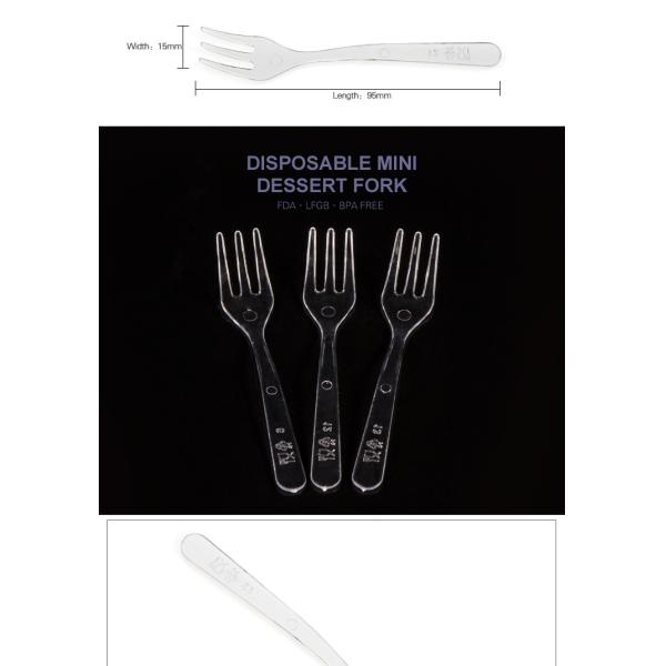 Food grade eco-friendly disposable ps material plastic two prong fork