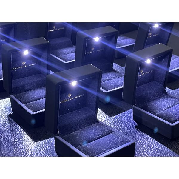 Customized Your Logo- Black LED Ring Box-Luxury