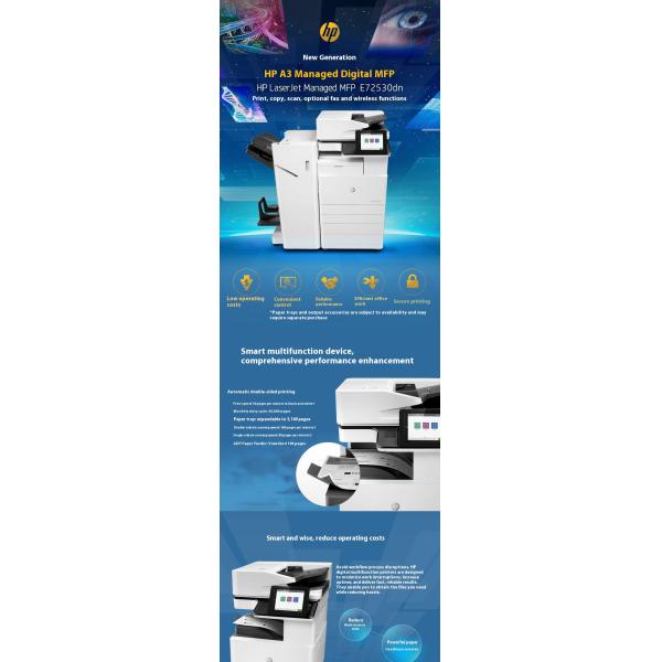 For HP A3 Laser Copy Scanning Printer 72530dn & 72535dn Models USB Interface in Stock