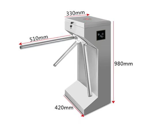 Security Vertical Turnstile Gate Designed to Support Biometric and Card Reader Systems for Enhanced Security and User Convenience