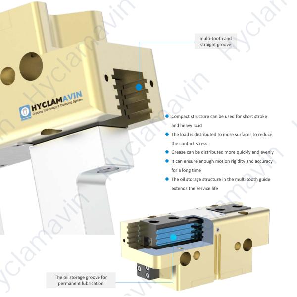 High-Precision Pneumatic Gripper with Sensor Interfaces Multi-Tooth Guidance System