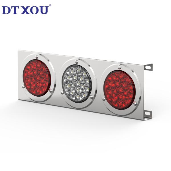 LED Tail Light Box for Truck Trailers Universal Fitment 3 Rectangular Light Assembly