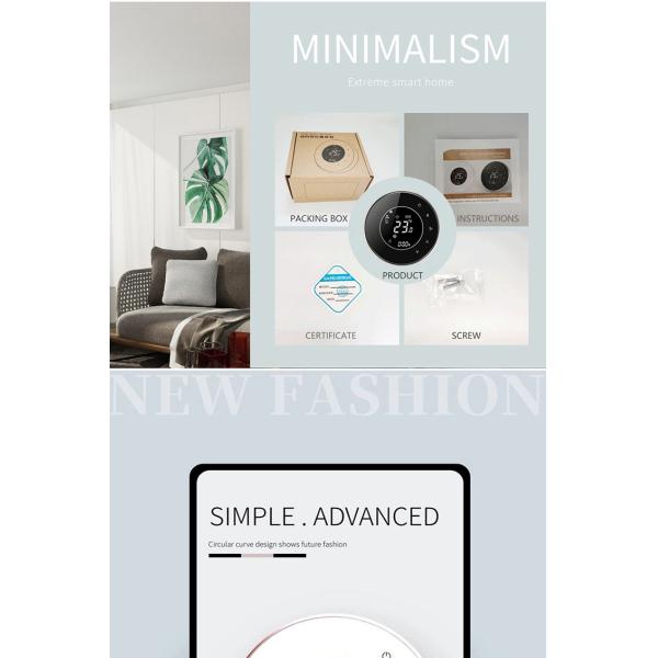 Home Backlight Circular AC Touch Screen Smart Wireless Thermostat Remote Control