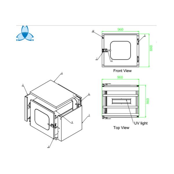 Laboratory Pharmaceutical Static Passbox Customized Clean Transfer Window