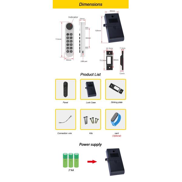 Electronic Password Lock for Glass Doors Network Bluetooth by POLYMATH