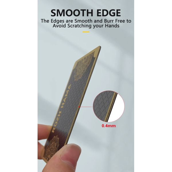 Personalized Premium Luxury Black Visiting Gold Metallic Credit Card Business Card Metal Printing Custom With Logo and Qr Code