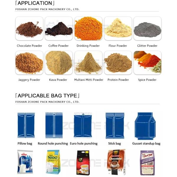 Vertical Powder Packaging Machine With Screw Metering Machine Raw Material Powder