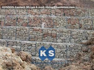 Quality Hexagonal Wire Mesh Gabion Retaining Wall with Polyethylene PE Coated Gabion Wire for sale