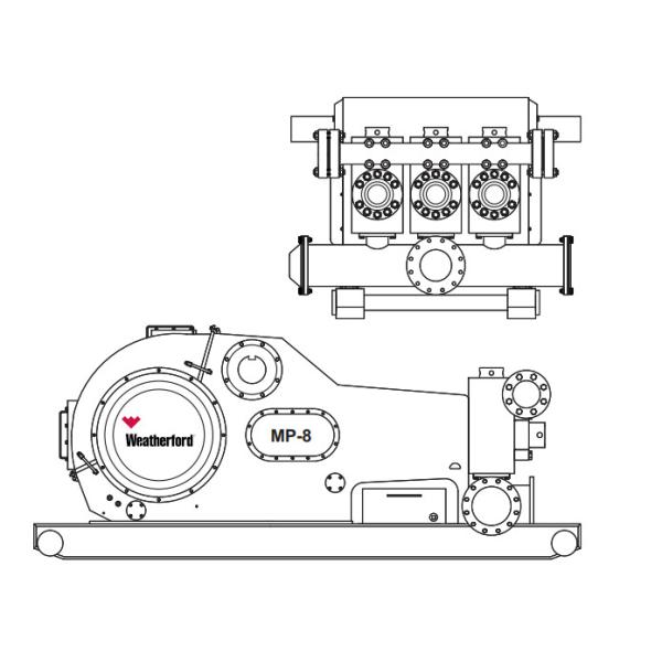 Weatherford E-2200 mud pump, E-447 mud pump, MP-16 mud pump, MP-13 mud pump, MP-5 mud pump, MP10 mud pump, MP10 mud pump