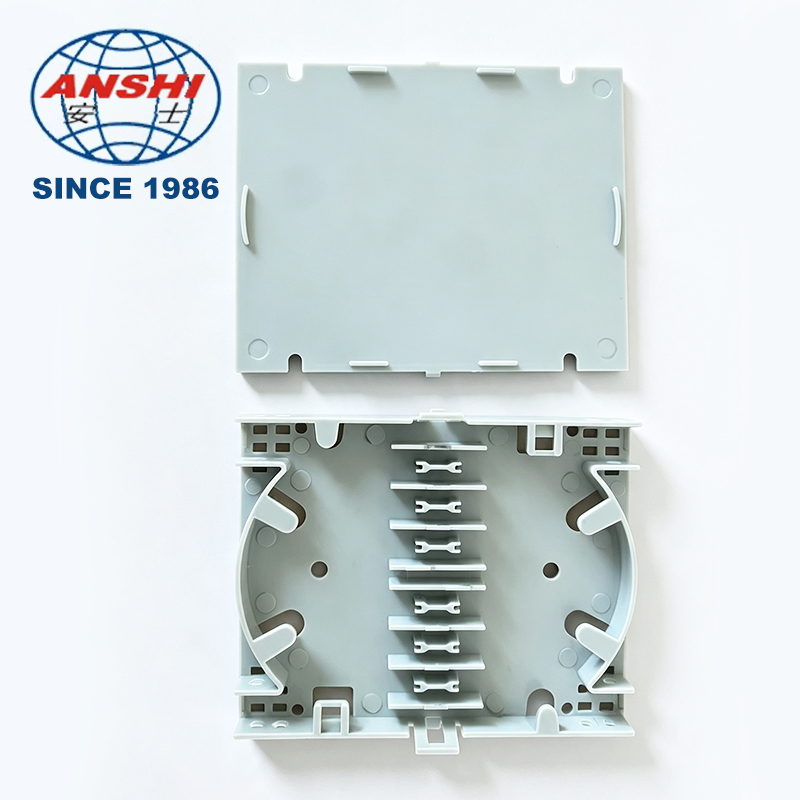 ANSHI 12 Cores Splice Cassette Tray, FTTH FTTx Optical Patch Panel Terminal Box, ABS/PC Material ISO9001 Fiber Optic Equipment