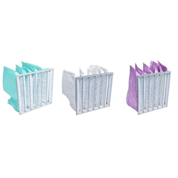 Aluminum Frame Rigid Bag Filter , Non Woven Air Filter Welding System