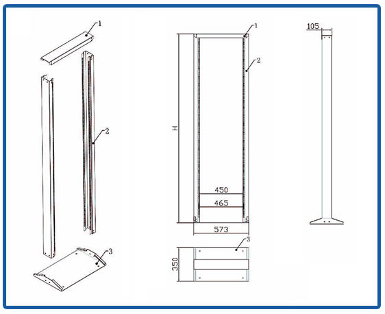 Ral7035 IEC297-2 2 Post Open Rack Cold Rolled Steel 24U