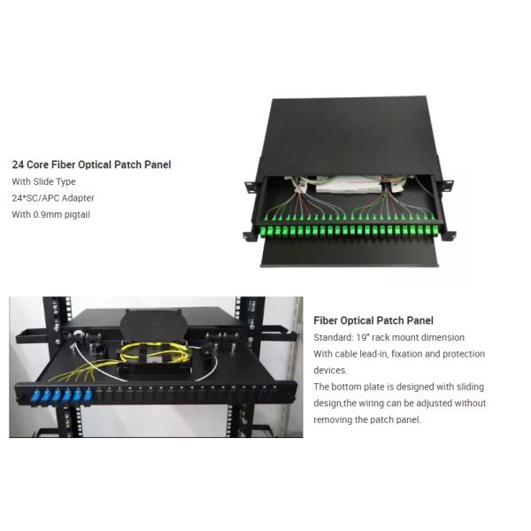 Rack Mount Fiber Optic Patch Panel , 144 Ports Fiber Patch Panel