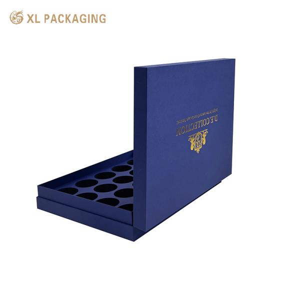 XL Packaging Custom Packaging Box Factory Luxury Blue Tea Gift Box Packaging Custom Logo Printed With EVA Insert