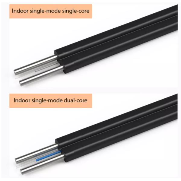 1F FTTH Self Supporting Lszh Drop Cable With Steel Wire Messenger