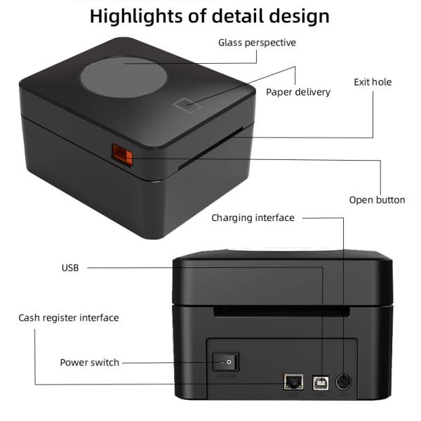 USB / LAN /BT /WIFI Interface Type Thermal Receipt Printer for Label Printing