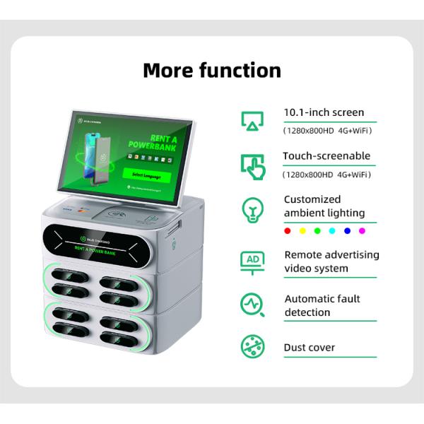 Multi Device Charging Station With Touch Screen an Embedded POS Stackable Station With Screen 8 Slots Phone Charging Station