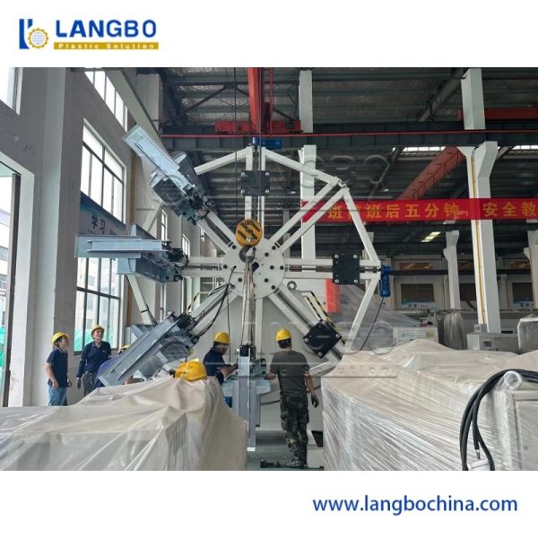 Close-up of PE Pipe Coiling Machine tension control mechanism