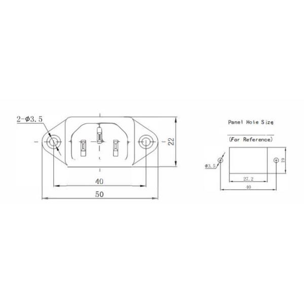 R14-A-1BB1 Universal Desktop IEC320 C14 AC Electric Power Socket Plug Electrical Socket Outlet