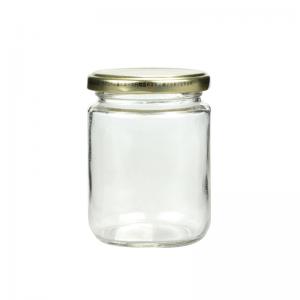 China Glass Clear Mason Jar Lids 230ML Sauces Mason Storage Jars Vintage Style on sale