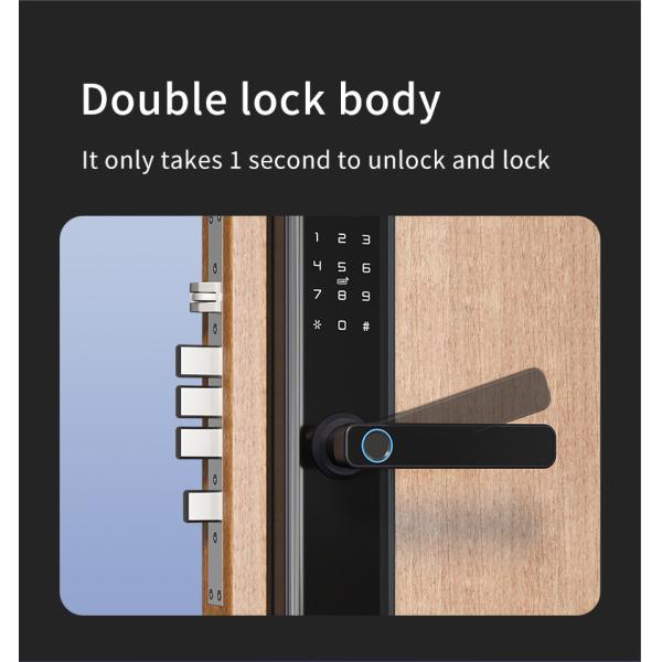 Biometric Smart Wifi Door Lock With Handle Keyless Entry Door Lock With Fingerprint